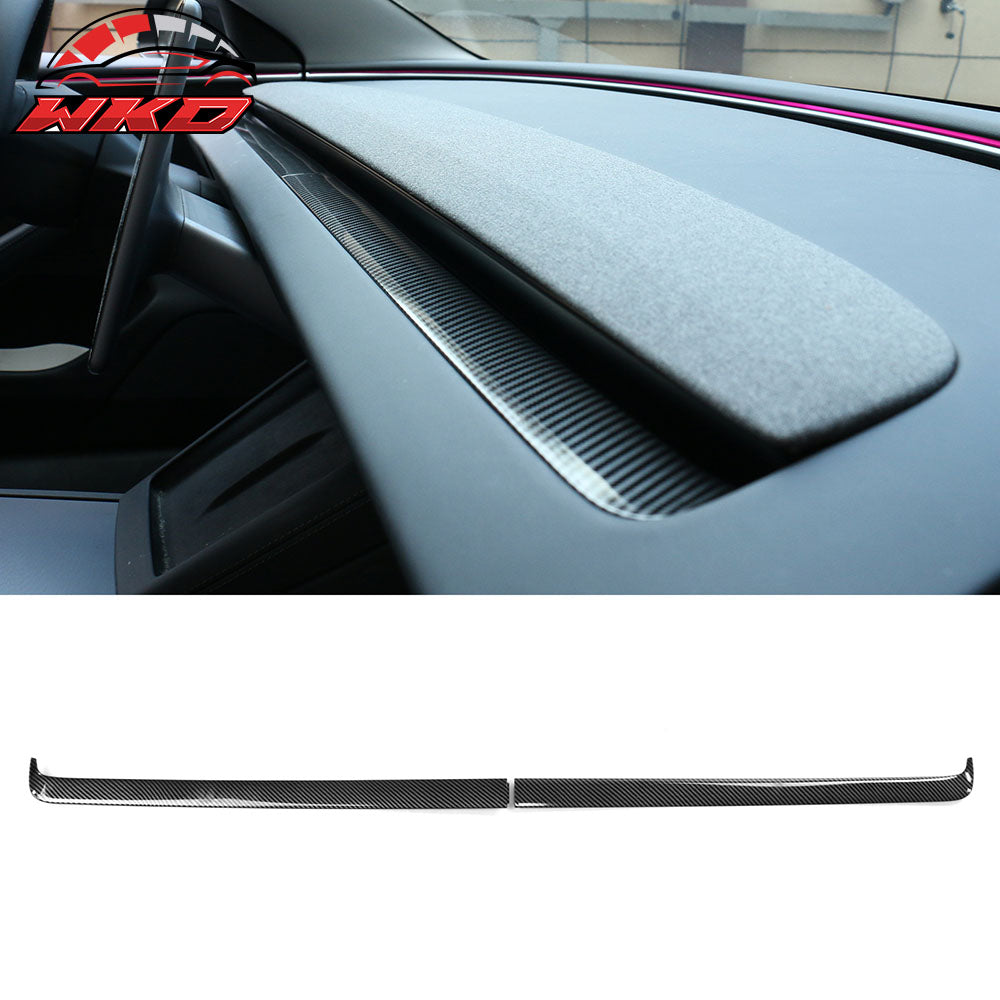 Fits 24-25 Tesla 3 Highland/25 Y Carbon Fiber Print Dashboard Wrap Cover Cap