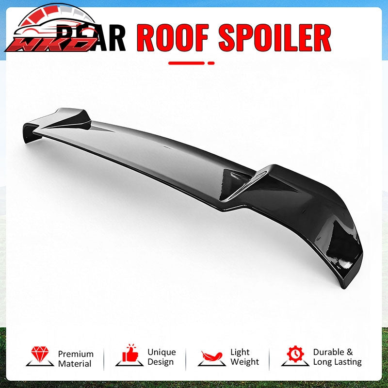 Fits 20-26 Defender 90 110 130 V Style Gloss Black Rear Window Roof Spoiler ABS