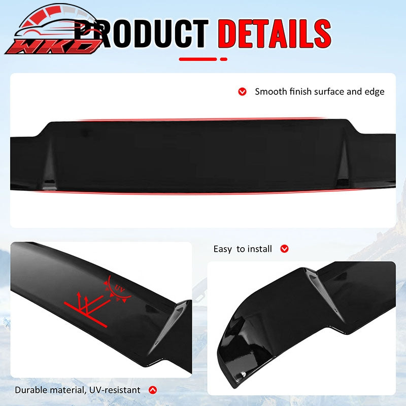 Fits 20-26 Defender 90 110 130 V Style Gloss Black Rear Window Roof Spoiler ABS