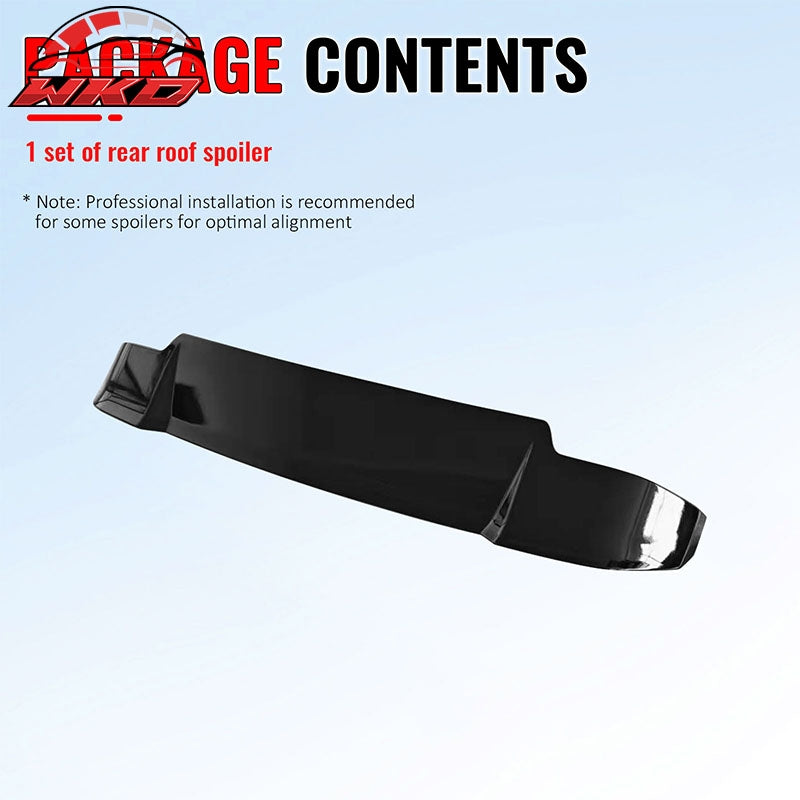 Fits 20-26 Defender 90 110 130 V Style Gloss Black Rear Window Roof Spoiler ABS