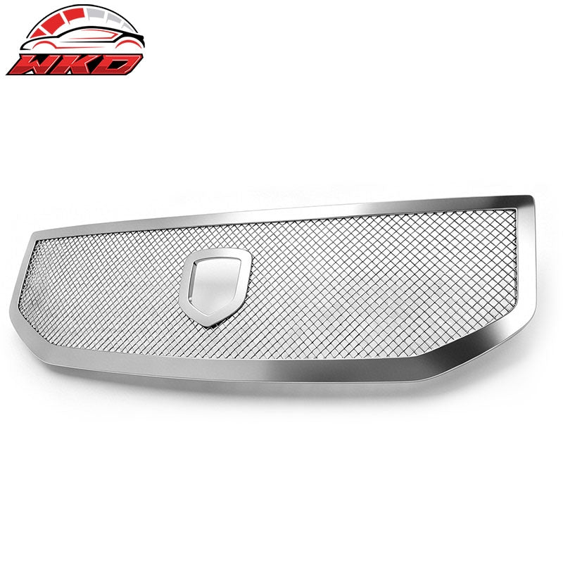 Fits 07-13 Dodge Caliber Replacement Front Bumper Hood Upper Mesh Grille Chrome