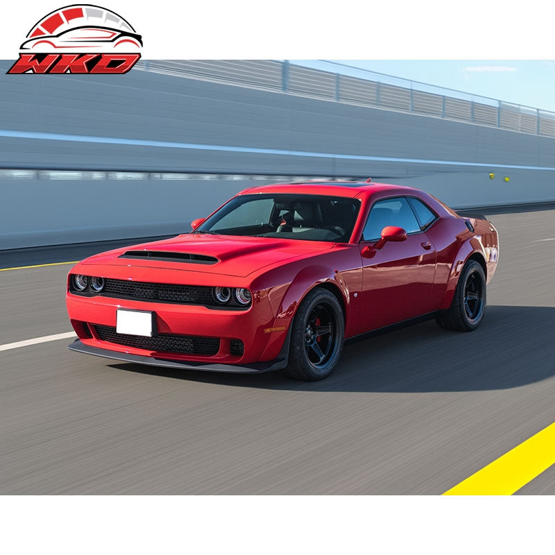 For 18-23 Dodge Challenger Demon & Widebody Front Lip DM Style Textured Black PP