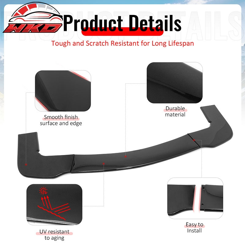 Wholesale 15-23 Dodge Challenger Hellcat PP Front Bumper Lip Chin Spolier Gloss Black - Wikond Auto