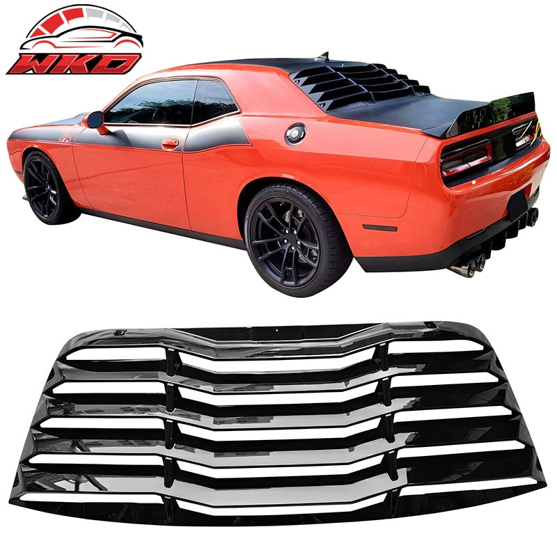 Wholesale 08-23 Dodge Challenger Rear Window Louver Sun Rain Shade Cover Gloss Black