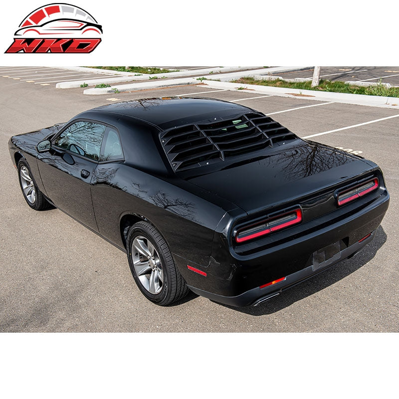 Fits 08-23 Dodge Challenger Window Louver Rear Sun Shade Cover Matte Black ABS