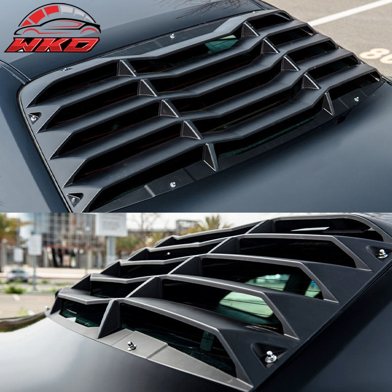 Fits 08-23 Dodge Challenger Window Louver Rear Sun Shade Cover Matte Black ABS