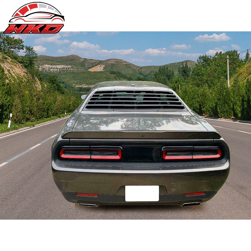 Fits 08-23 Dodge Challenger Rear Window Louver Sun Shade PU Unpainted Black