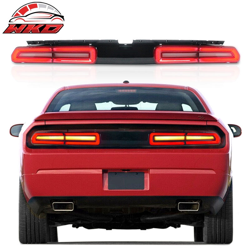 Fits 08-14 Challenger Sequential Yellow Turn Signal LED Tail Lights 2PC - Red