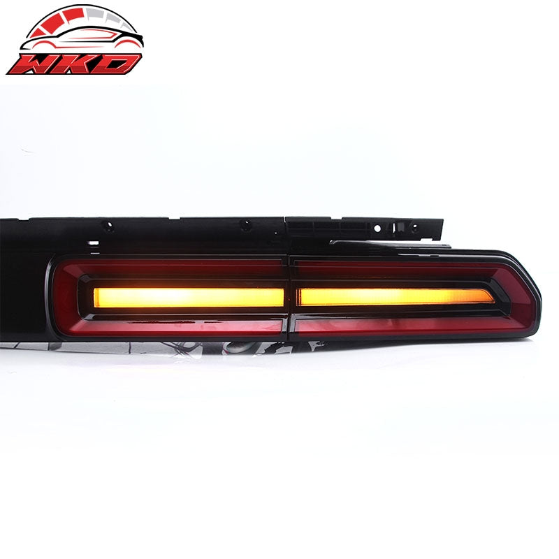 Fits 08-14 Challenger Sequential Yellow Turn Signal LED Tail Lights 2PC - Red