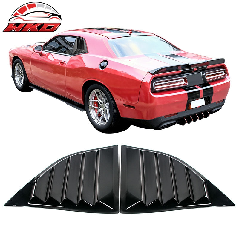 Wholesale 08-23 Dodge Challenger XE V2 Gloss Black Side Window Louver Scoop Vent Cover