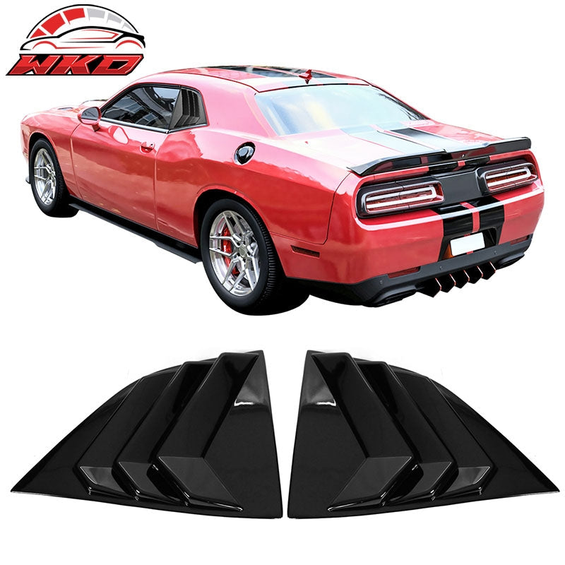 Wholesale 08-23 Dodge Challenger XE V3 Gloss Black Side Window Louver Scoop Vent Cover