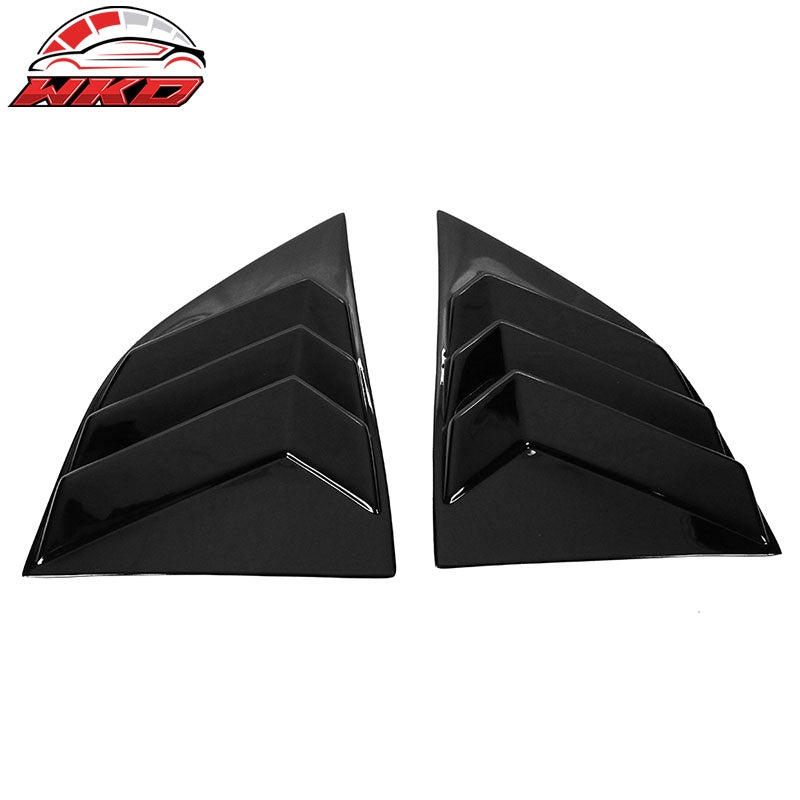 For 08-23 Dodge Challenger XE V3 Gloss Black Side Window Louver Scoop Vent Cover