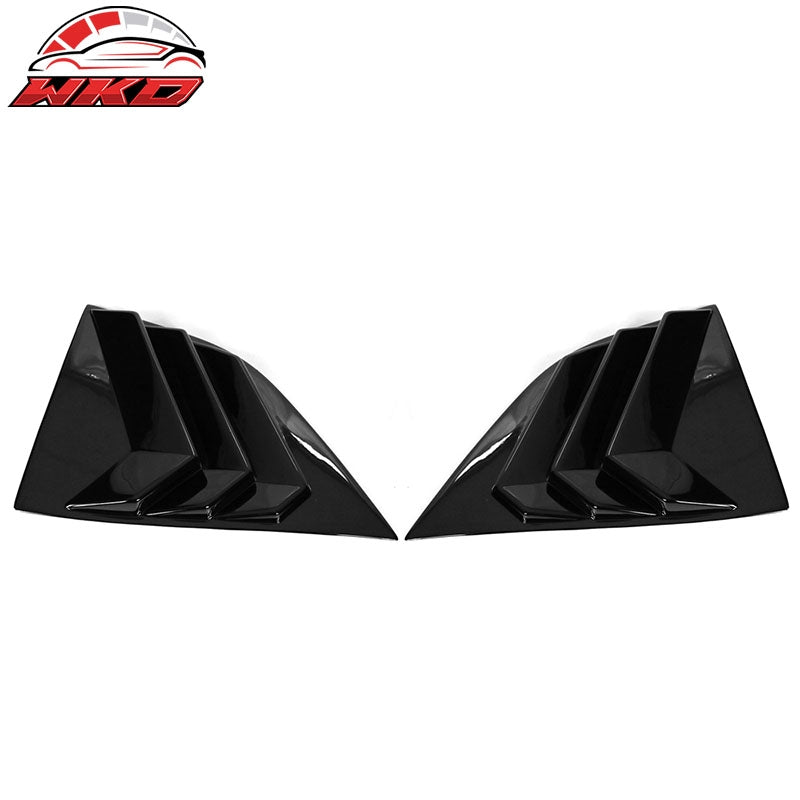 For 08-23 Dodge Challenger XE V3 Gloss Black Side Window Louver Scoop Vent Cover