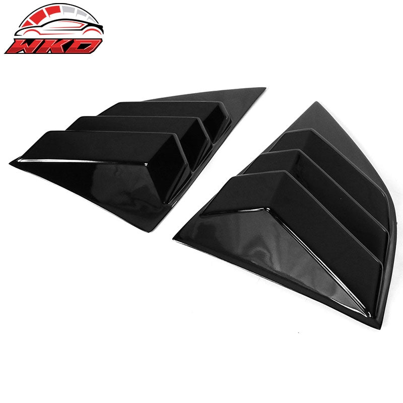 For 08-23 Dodge Challenger XE V3 Gloss Black Side Window Louver Scoop Vent Cover