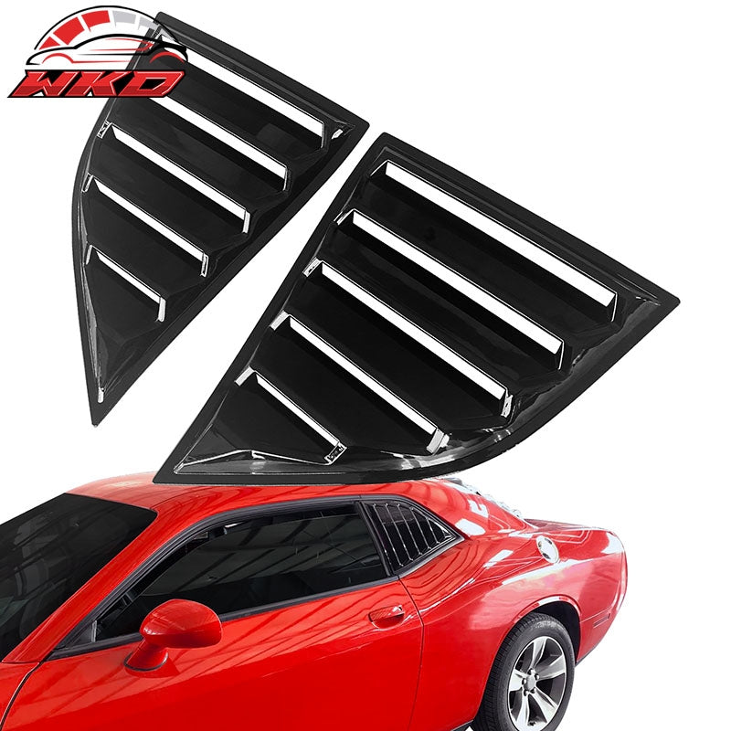 Wholesale 08-23 Dodge Challenger XE V4 Gloss Black Rear Side Window Louver Scoop Cover