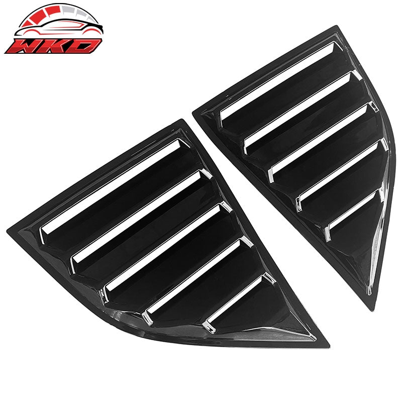 For 08-23 Dodge Challenger XE V4 Gloss Black Rear Side Window Louver Scoop Cover