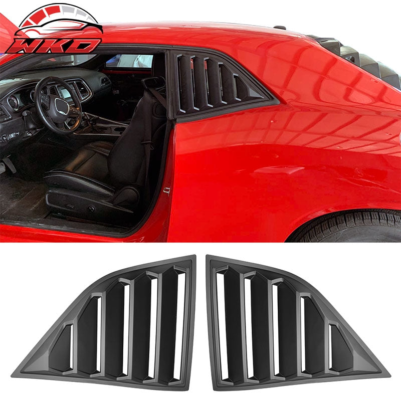 Wholesale 08-23 Dodge Challenger XE V4 Matte Black Rear Side Window Louver Scoop Cover
