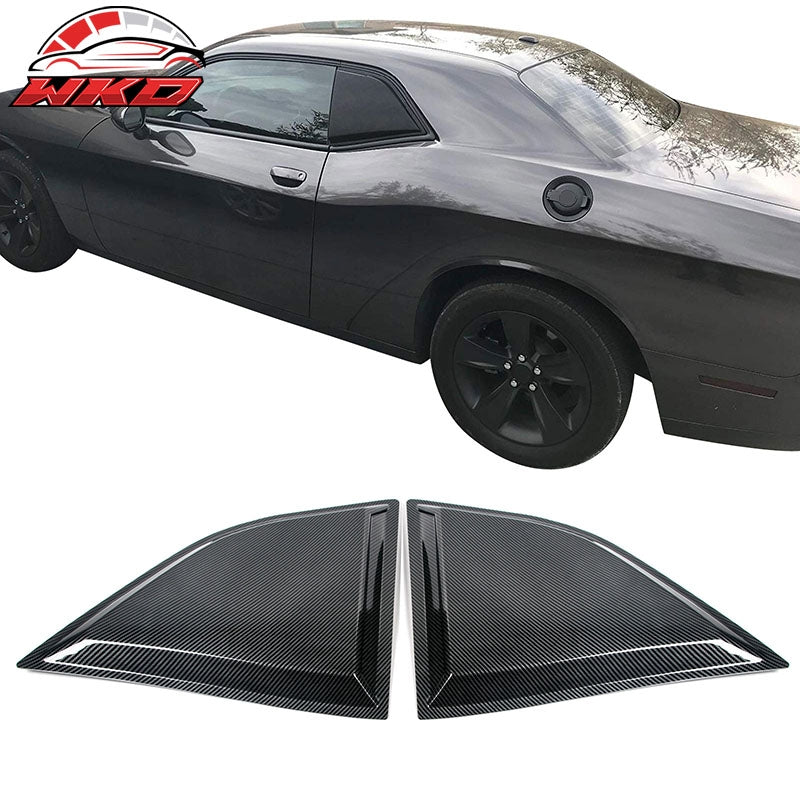 Fits 08-23 Dodge Challenger XE Carbon Fiber Print Side Window Louver Scoop Vent
