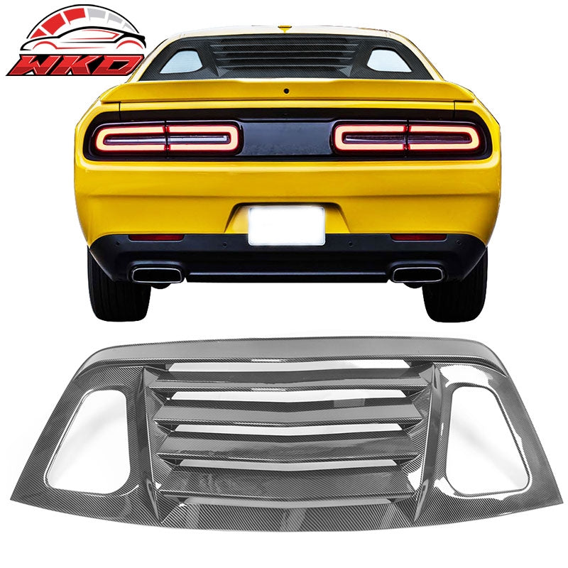 Wholesale 08-23 Dodge Challenger Carbon Fiber Print Window Louver Rear Cover V2 Style