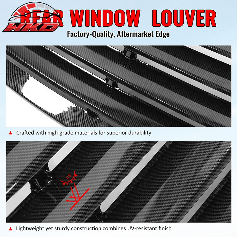 Fits 08-23 Dodge Challenger IKON Style Window Louver Cover Carbon Fiber Print