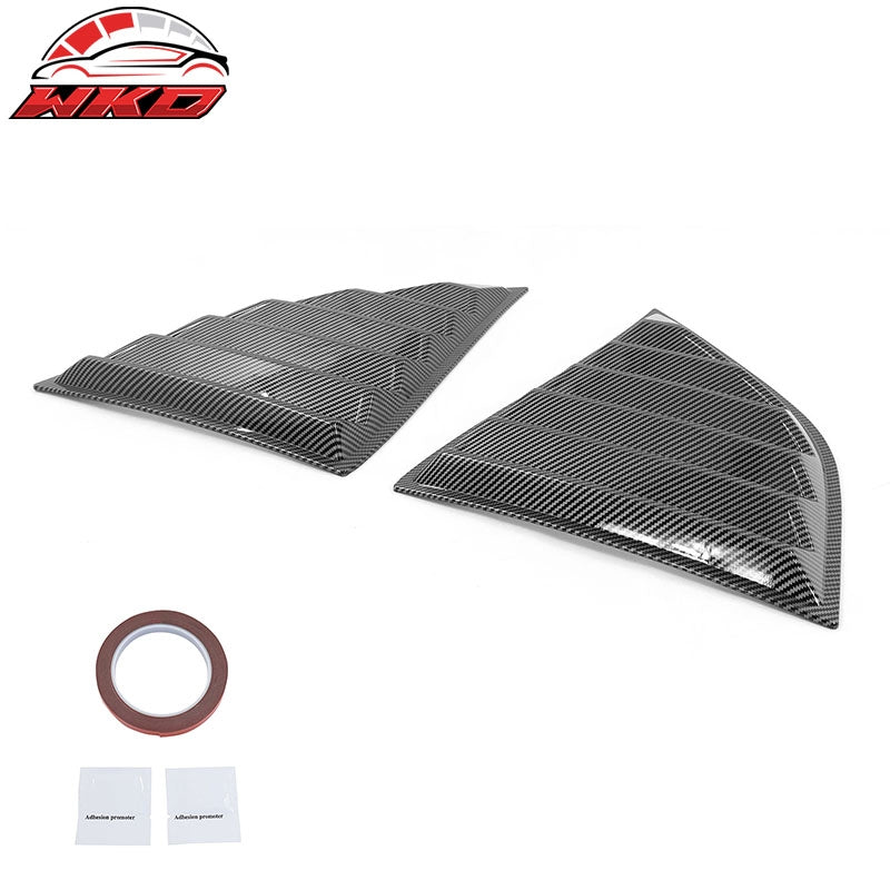 Fits 08-23 Dodge Challenger XE V4 Style Side Window Louvers Carbon Fiber Print