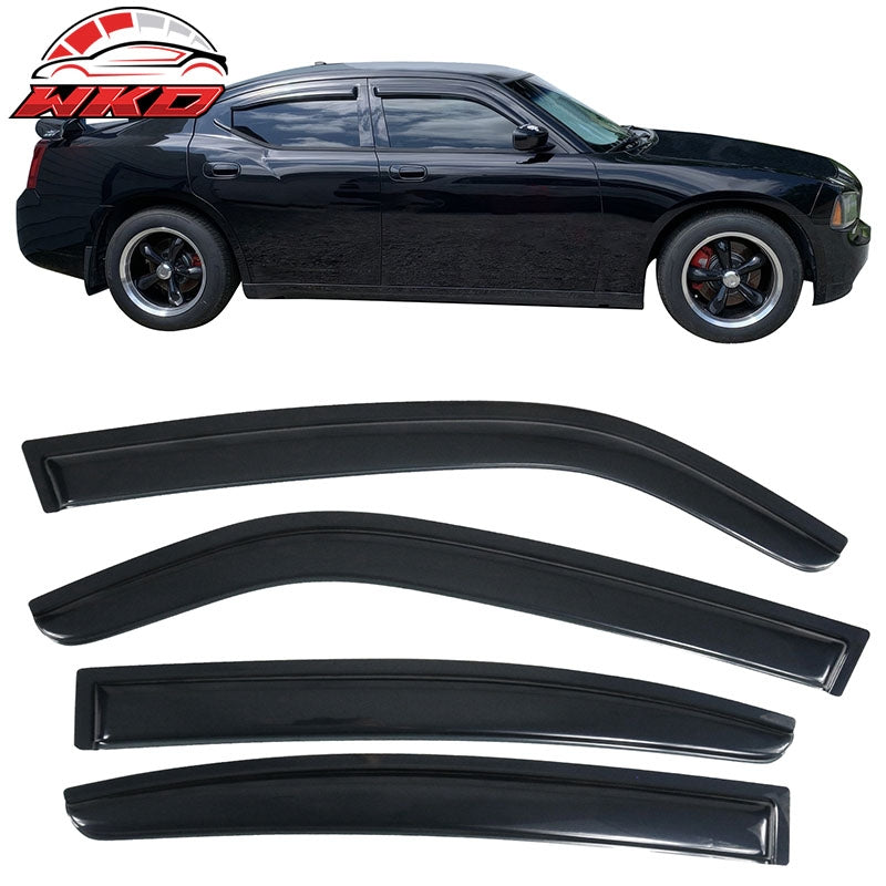 For 2006-2010 Dodge Charger 3D TPE Floor Mats All Season Carpets + Window Visors
