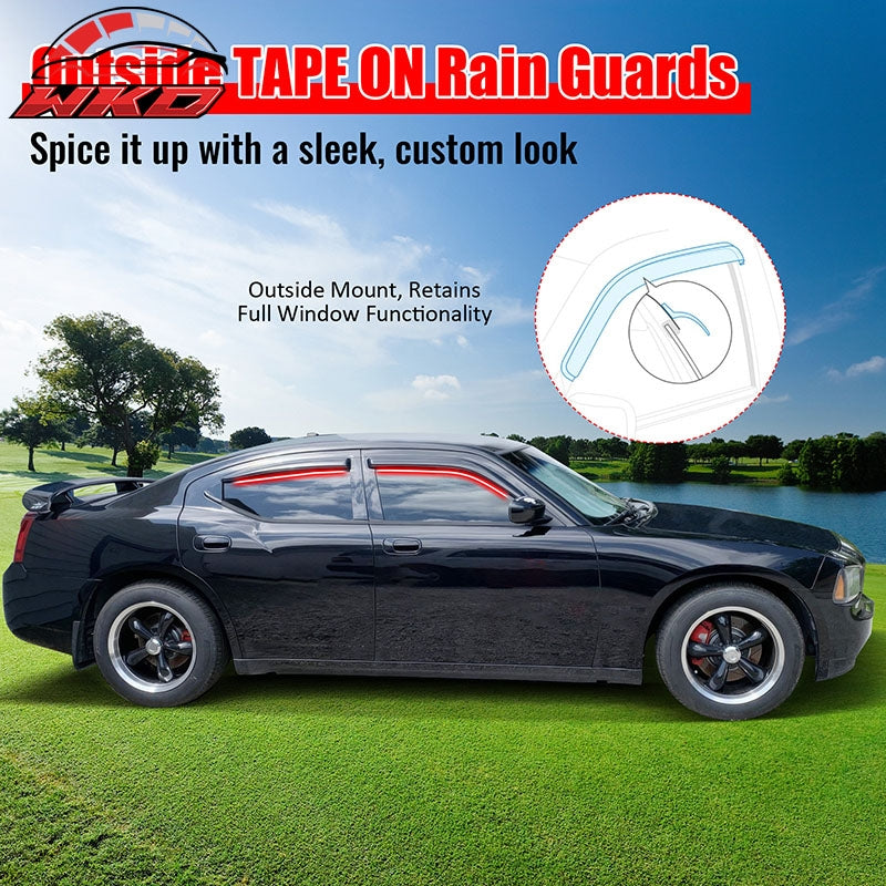 For 2006-2010 Dodge Charger 3D TPE Floor Mats All Season Carpets + Window Visors