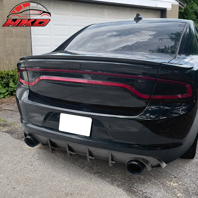 Fits 15-23 Dodge Charger Base SXT Rear Diffuser Splitter Carbon Fiber Print PP