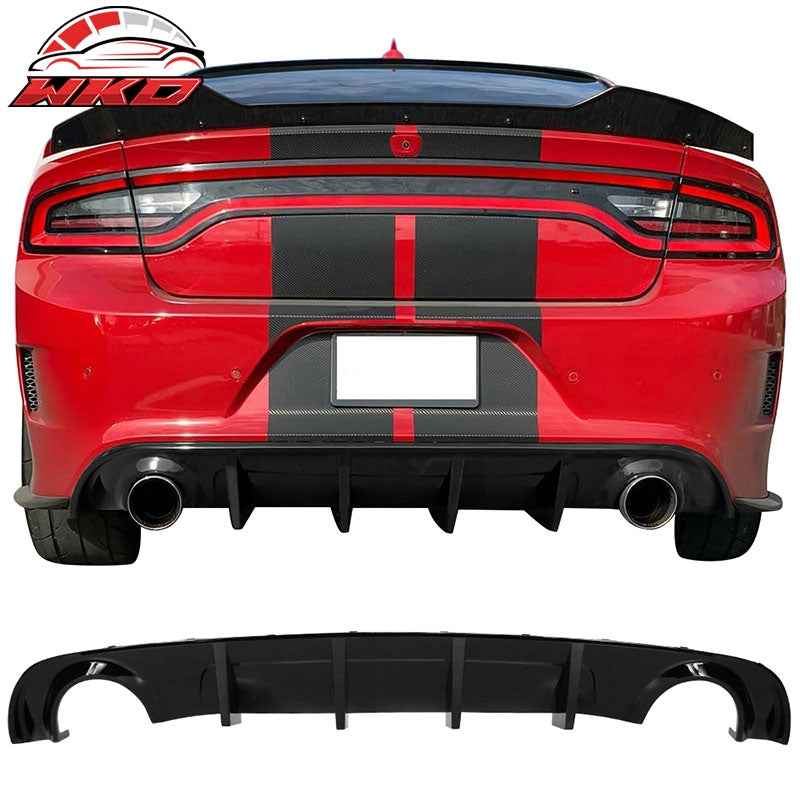 Wholesale 15-23 Dodge Charger Base SXT Rear Bumper Diffuser Splitter Gloss Black PP