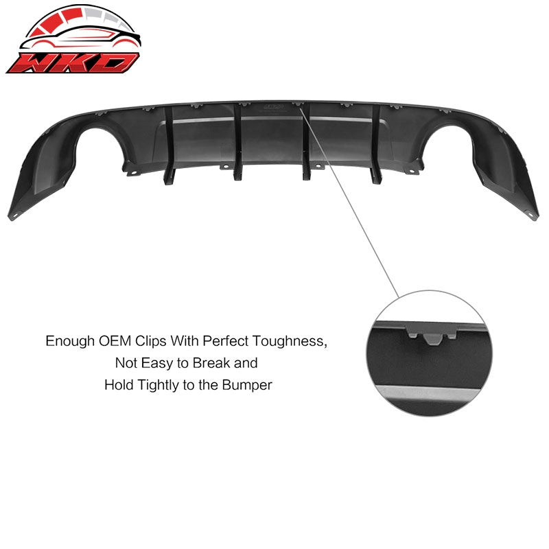 Fits 15-23 Dodge Charger Base SXT Rear Bumper Diffuser Splitter Gloss Black PP