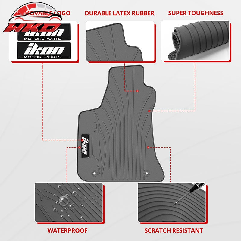 For 11-23 Dodge Charger/Chrysler 300 RWD Latex Floor Mats Liner Gray Carpet 5PC