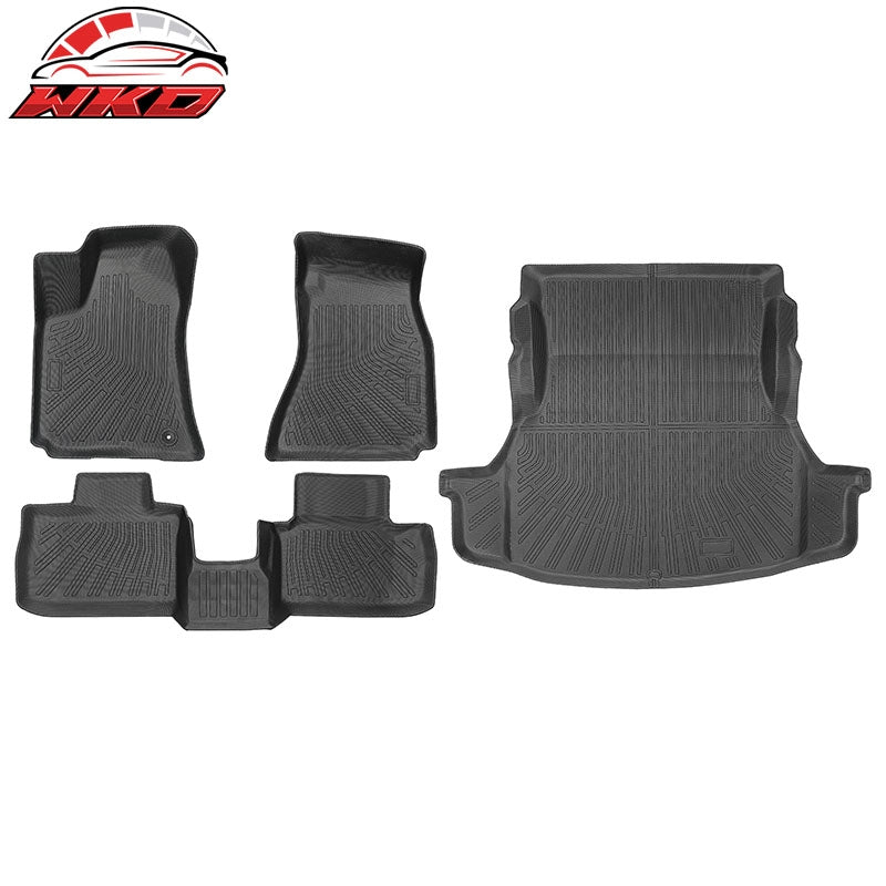Fits 06-10 Dodge Charger 05-10 Chrysler 300 RWD TPE Floor Mats + Rear Trunk Mat
