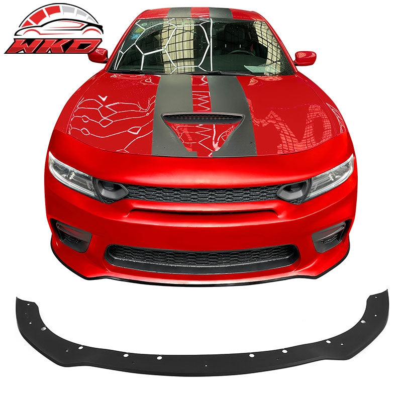 Fits 15-23 Dodge Charger Front Bumper Lip Protector Black - Only Fit IKON Bumper