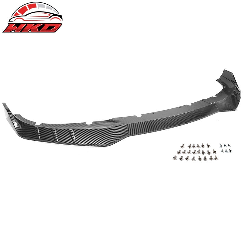 Fits 15-23 Dodge Charger Front Bumper Lip Carbon Fiber Print 3PCS IKON Style ABS