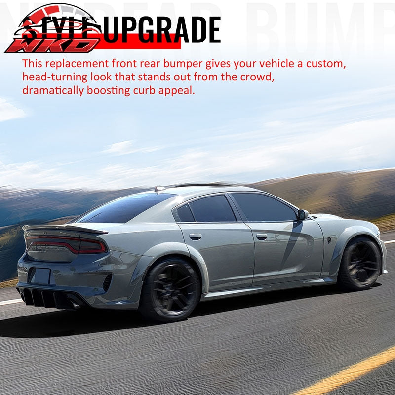 Fits 15-23 Dodge Charger Front Rear Bumper Conversion with Side Skirts/Diffuser