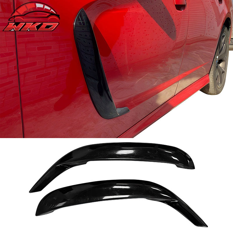 Wholesale 15-23 Dodge Charger IKON1 Style Front Door Side Fin Vents Gloss Black ABS