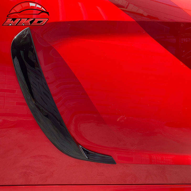 Fits 15-23 Dodge Charger IKON1 Style Front Door Side Fin Vents Gloss Black ABS