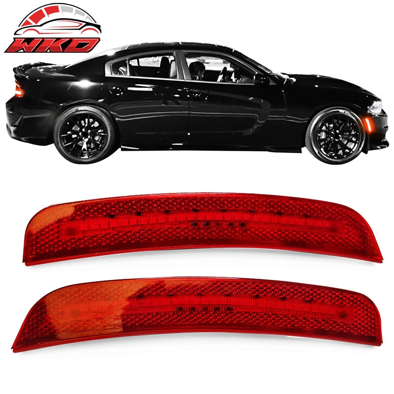 Fits 15-23 Dodge Charger 2PCS Front LED Side Marker Lights Turn Signal Lamp Red