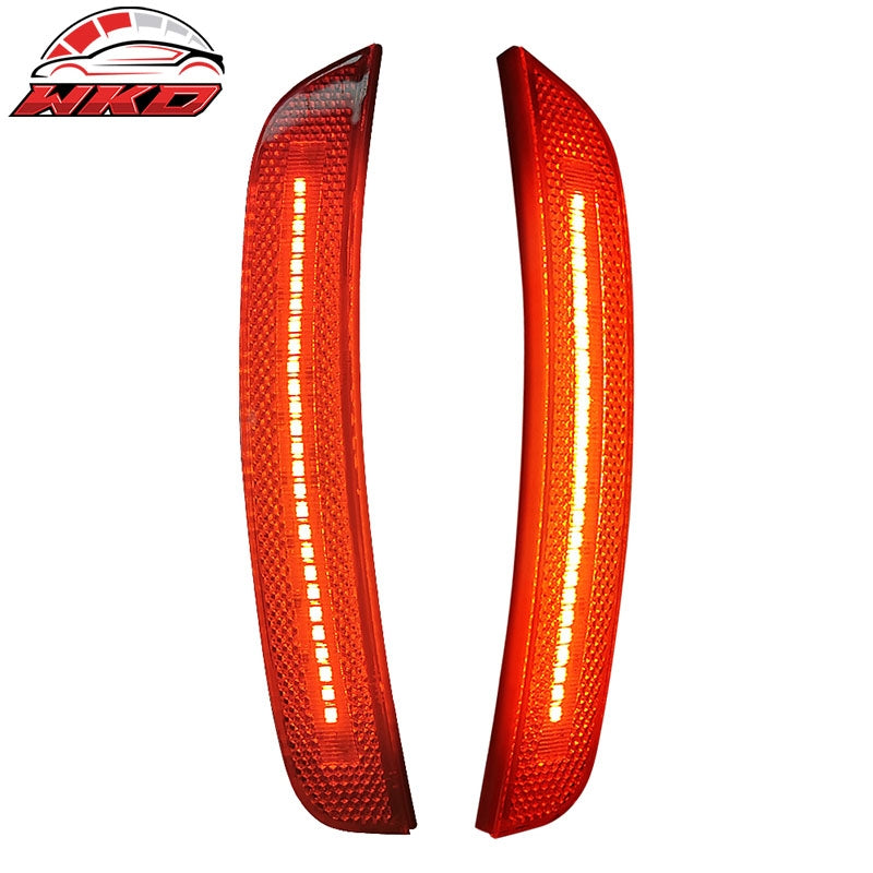 Fits 15-23 Dodge Charger 2PCS Front LED Side Marker Lights Turn Signal Lamp Red