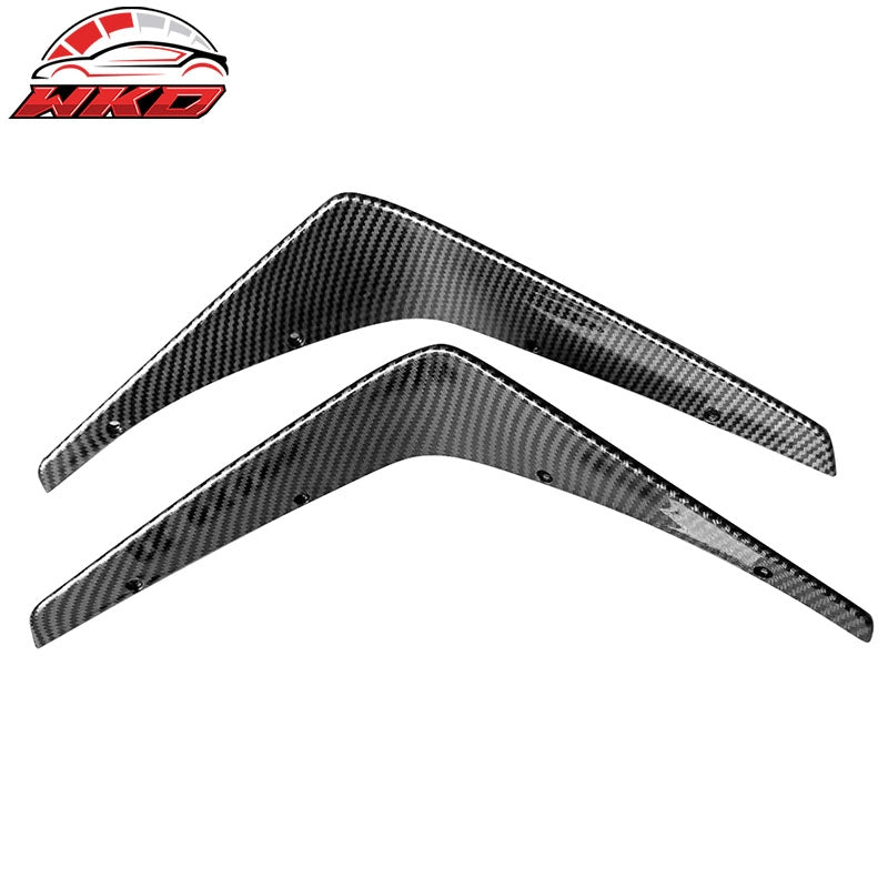 Fits 15-23 Dodge Charger IKON Carbon Fiber Print Front Bumper Canard Splitters