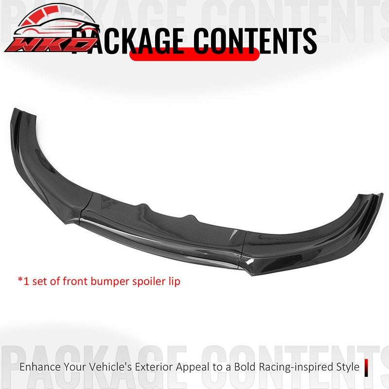 Wholesale 15-23 Dodge Charger IKON V2 Front Bumper Lip Spoiler Carbon Fiber Print PP - Wikond Auto