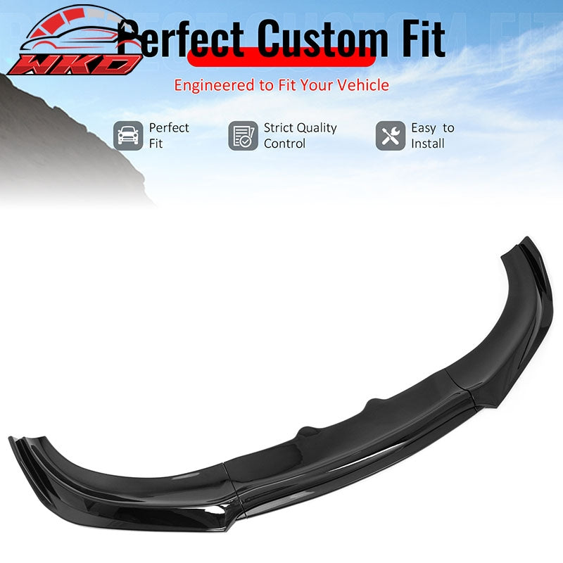 Wholesale 15-23 Dodge Charger IKON V2 Front Bumper Lip Spoiler Gloss Black PP 3PCS - Wikond Auto