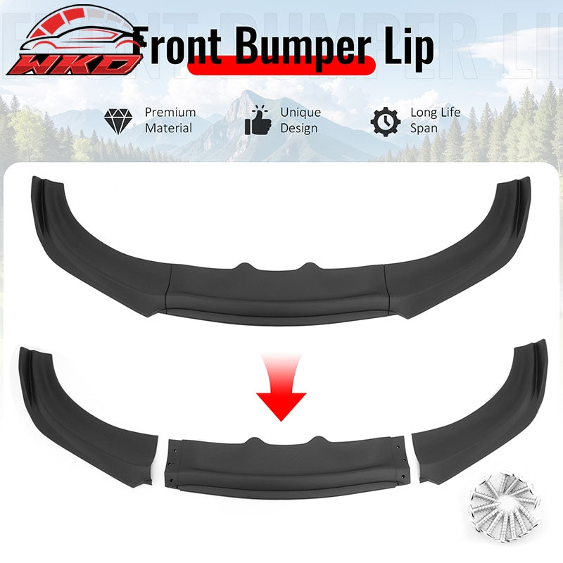 Wholesale 15-23 Dodge Charger IKON V2 Front Bumper Lip Spoiler Matte Black PP 3PCS - Wikond Auto