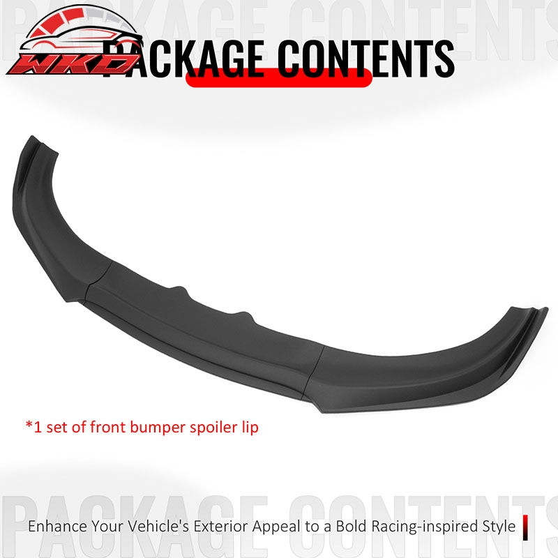 Wholesale 15-23 Dodge Charger IKON V2 Front Bumper Lip Spoiler Matte Black PP 3PCS - Wikond Auto