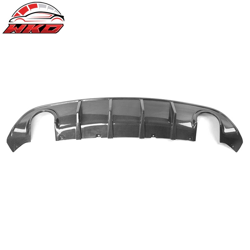 Fits 15-23 Dodge Charger IKON V3 Style Rear Bumper Lip Diffuser CF Carbon Fiber