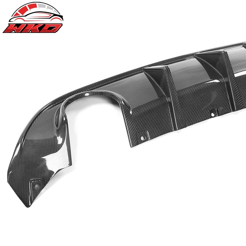 Fits 15-23 Dodge Charger IKON V3 Style Rear Bumper Lip Diffuser CF Carbon Fiber