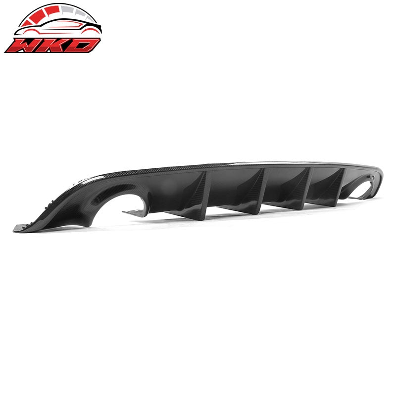 Fits 15-23 Dodge Charger IKON V3 Style Rear Bumper Lip Diffuser CF Carbon Fiber