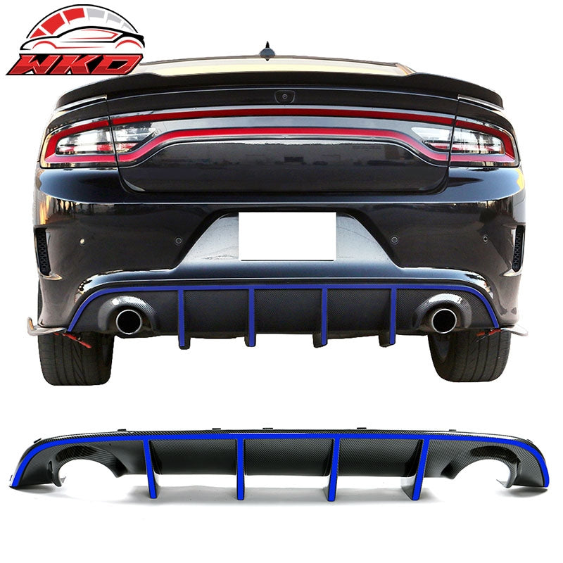 Wholesale 15-23 Dodge Charger OE Style Rear Bumper Diffuser W/Blue Reflective Tape