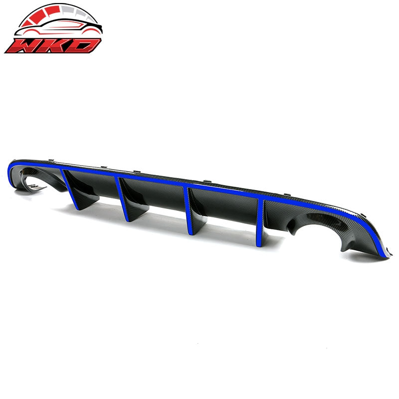Fits 15-23 Dodge Charger OE Style Rear Bumper Diffuser W/Blue Reflective Tape