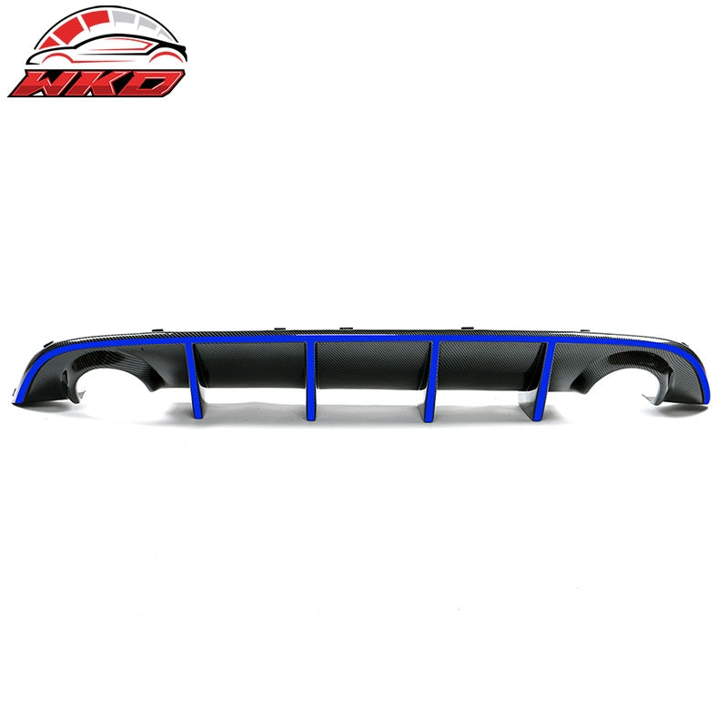Fits 15-23 Dodge Charger OE Style Rear Bumper Diffuser W/Blue Reflective Tape
